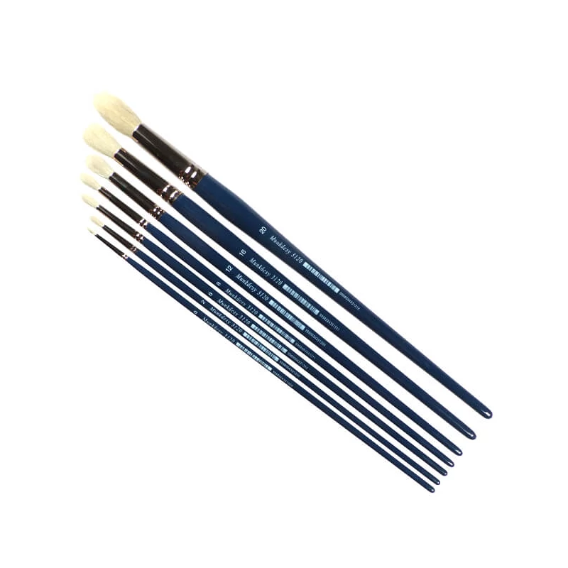 M3120 Munkácsy pensulă rotundă din păr de capră, cu mâner lung- 20