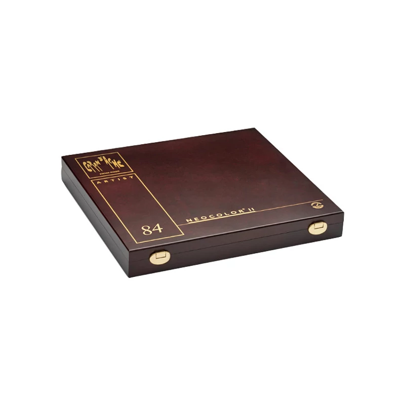 Set crete acuarelă Caran d'Ache Classic Neocolor II, într-o cutie elegantă din lemn - 84 buc