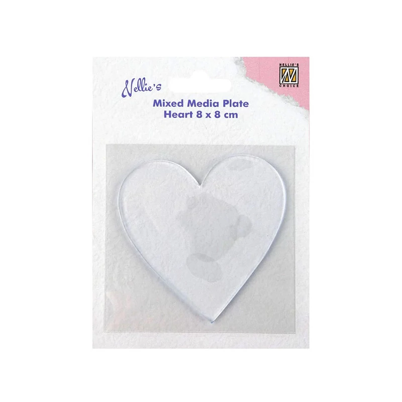 Placă de gel, Nellie's, foaie de imprimare - inimă, 8x8 cm