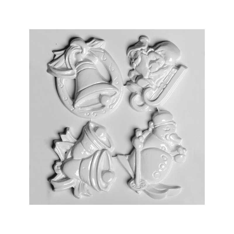 Matriță   plastic HobbyArtist - om de zăpadă schi, 4 buc