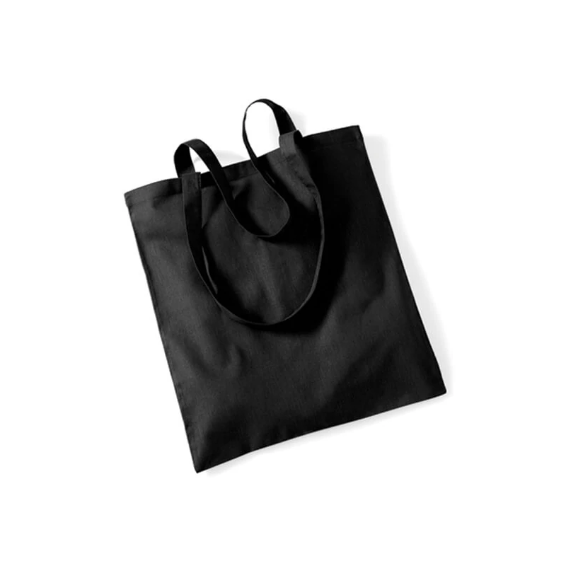 Geanta din bumbac - 38x42 cm, cu maner lung, neagra
