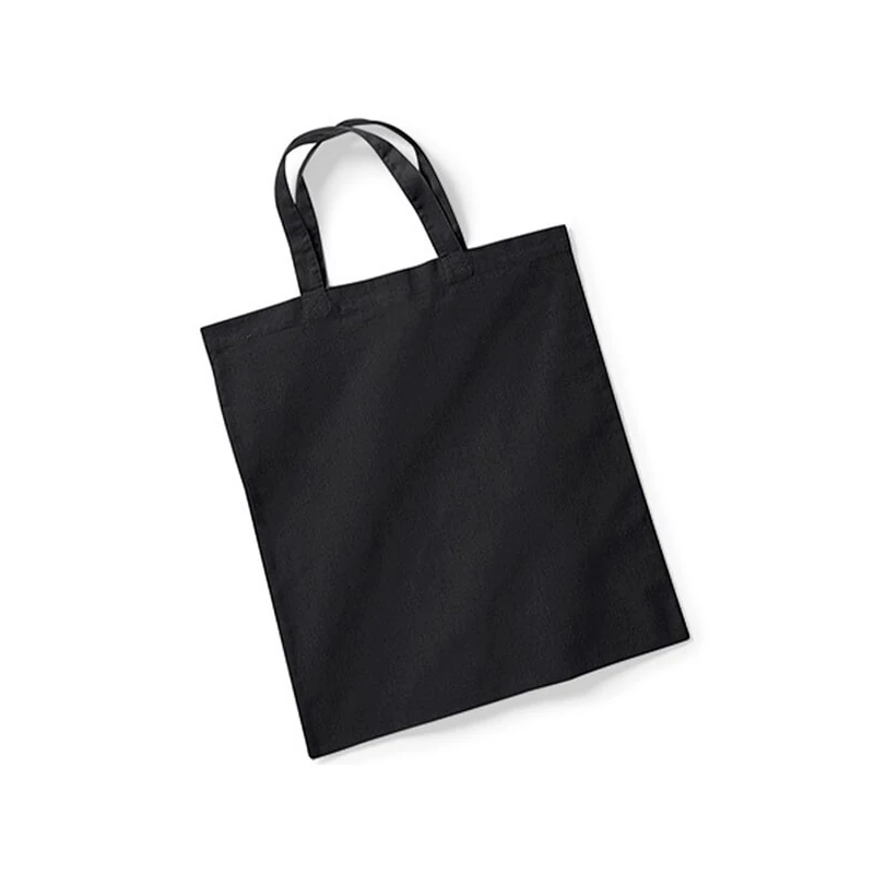 Geanta din bumbac - 38x42 cm, cu maner scurt, neagra