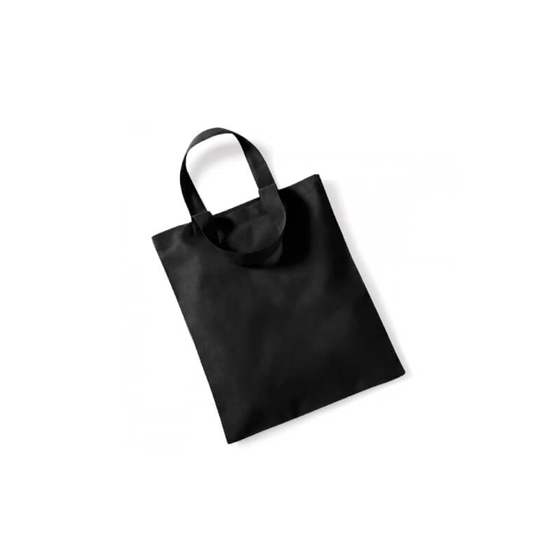 Geanta din bumbac - 26x32 cm, copil, cu maner scurt, neagra