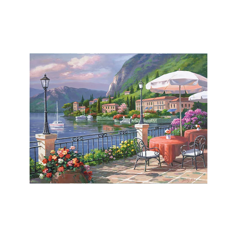 Set de colorat după numere, culori acrilice+pensulă, 29x39 cm - brunch de duminica