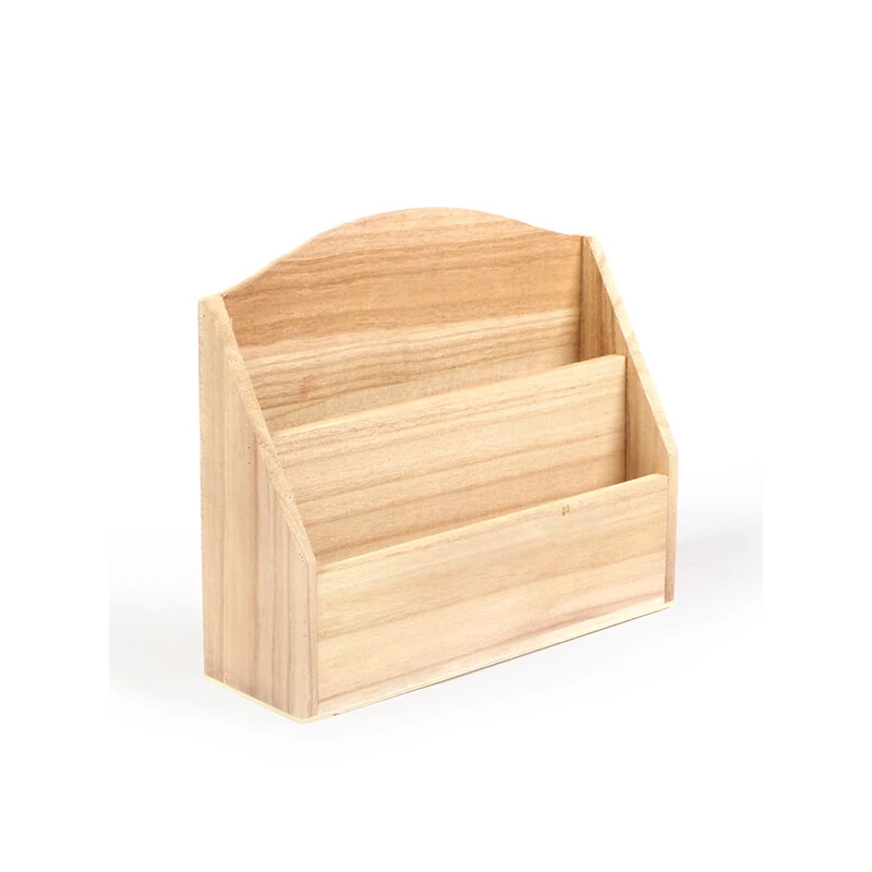 Cutie depozitare din lemn - suport scrisori birou, 21,4x6,4x18 cm