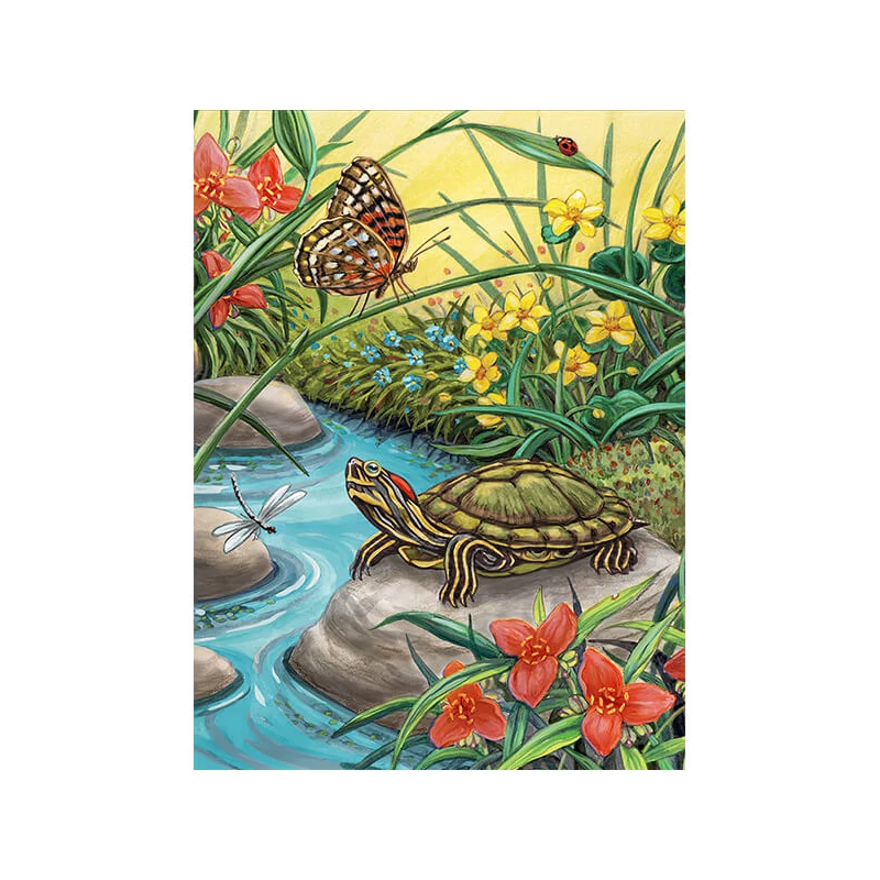 Set de colorat după numere, culori acrilice+pensulă, 22x30 cm - Turtle