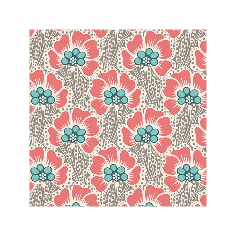 Material patchwork  - Tilda Cotton Beach - Ocean flower grey 100330