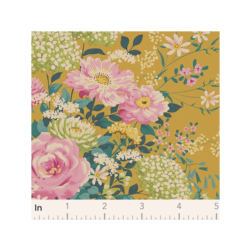 Material patchwork  - Tilda Chic Escape - Wildgarden mustard 100454
