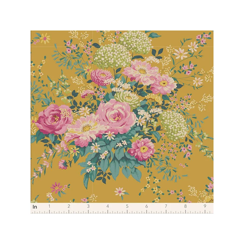 Material patchwork  - Tilda Chic Escape - Wildgarden mustard 100454