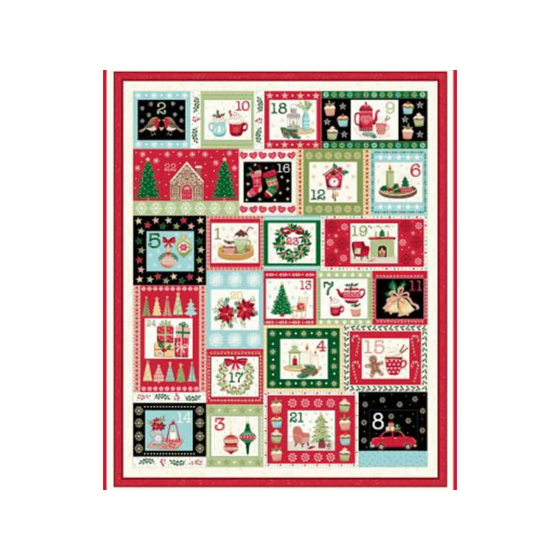 Material patchwork - Makower - Christmas 23 Advent Cozy 2574-1 Panel, 60cm