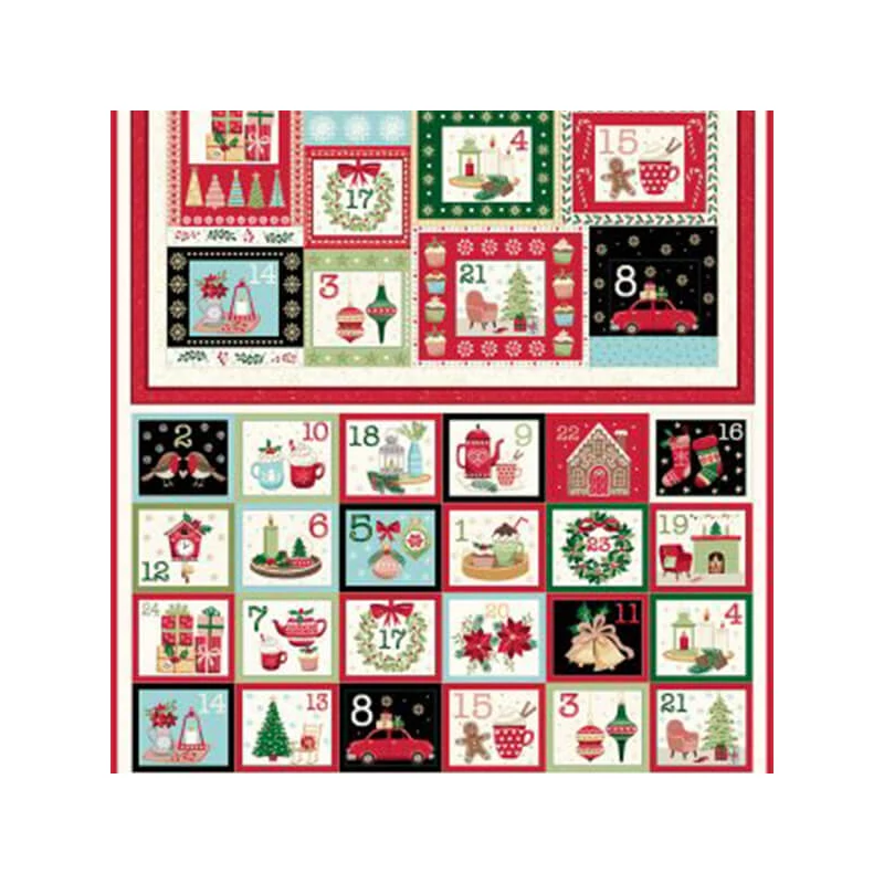 Material patchwork - Makower - Christmas 23 Advent Cozy 2574-1 Panel, 60cm