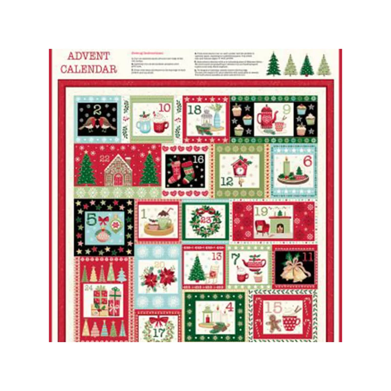 Material patchwork - Makower - Christmas 23 Advent Cozy 2574-1 Panel, 60cm