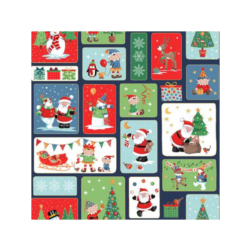 Patchwork anyag - Makower - Christmas 23 Santa Blocks  2583-1