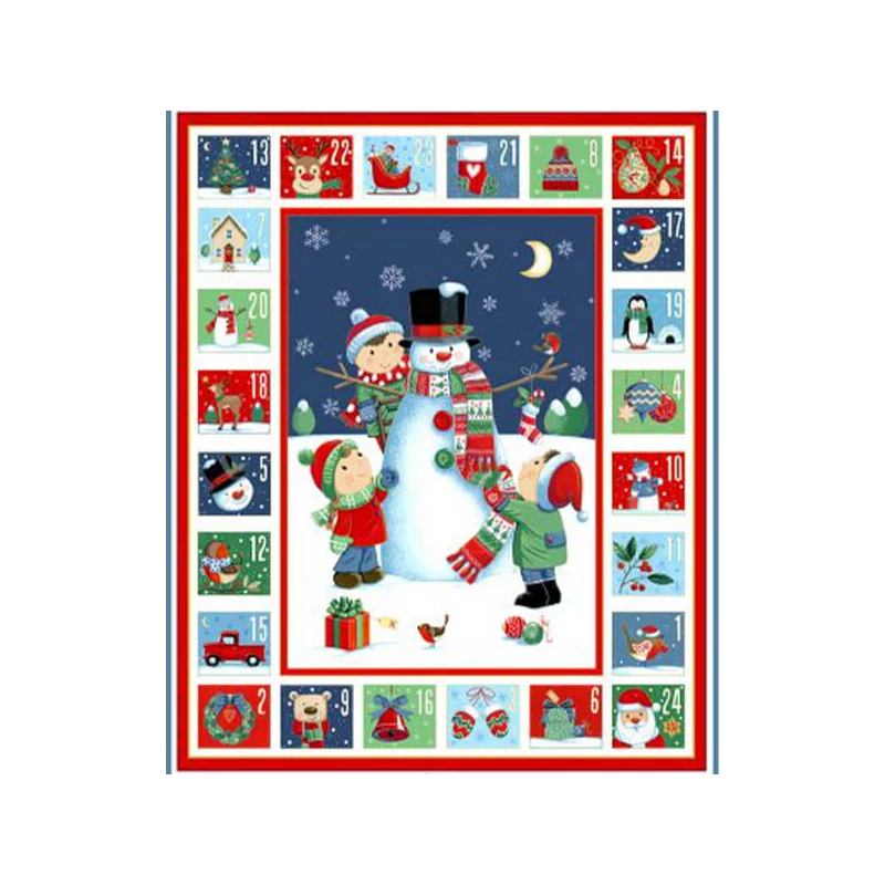 Material patchwork - Makower - Christmas 23 Advent Santa Snowman  2589-1 Panel, 60cm