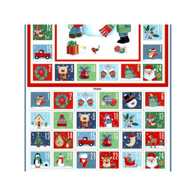 Material patchwork - Makower - Christmas 23 Advent Santa Snowman  2589-1 Panel, 60cm