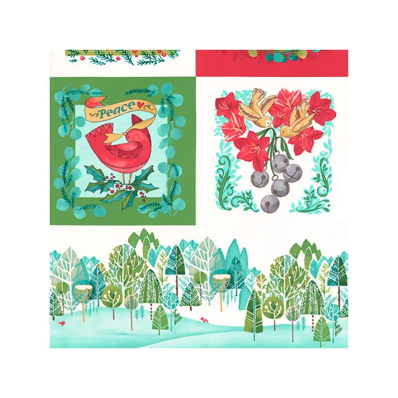 Material patchwork  - Moda - Winterly by Robin Pickens 48766-11 Panel, 60cm
