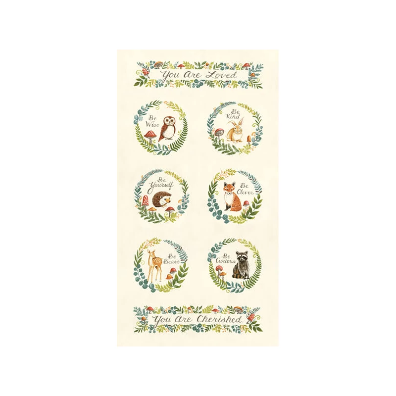Material patchwork  - Moda - Effie's wood by Deb Strain 56010-11 Panel, 60cm