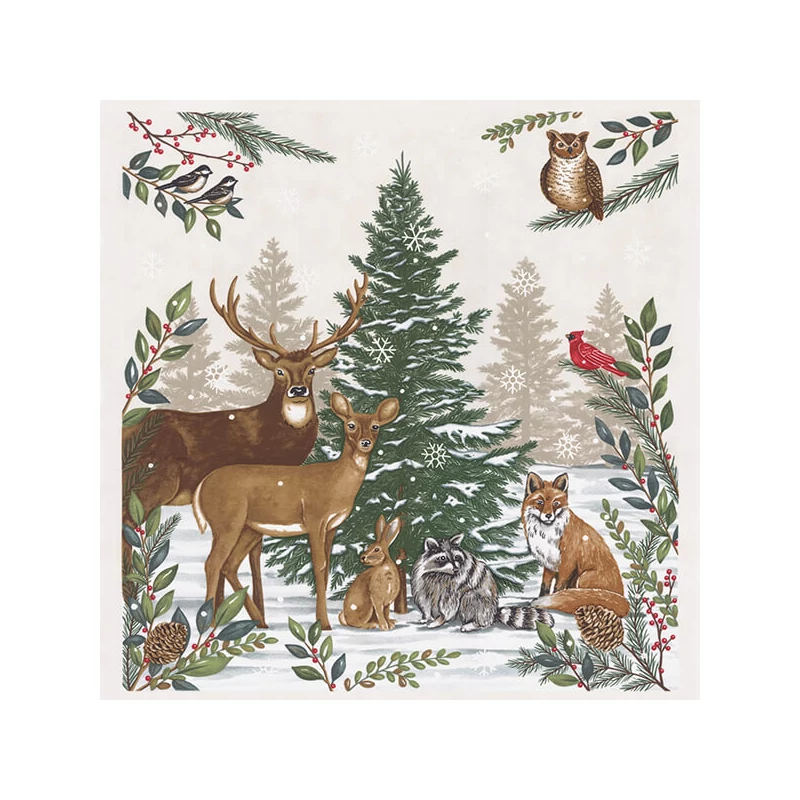Material patchwork  - Moda - Woodland Winter by Deb Strain 56099-11 Panel, 60 cm