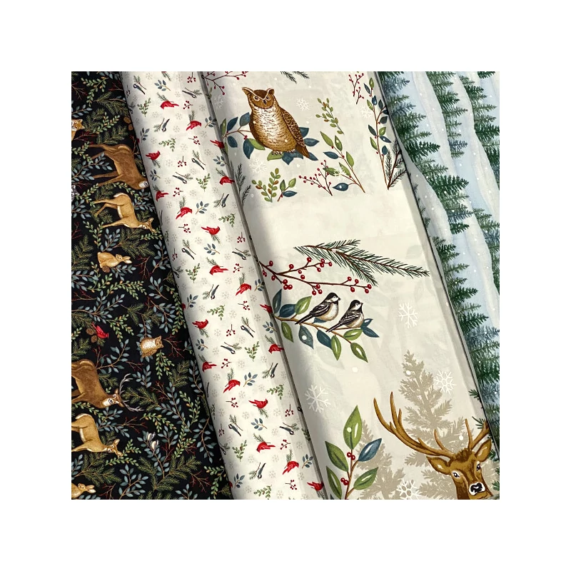 Material patchwork  - Moda - Woodland Winter by Deb Strain 56099-11 Panel, 60 cm