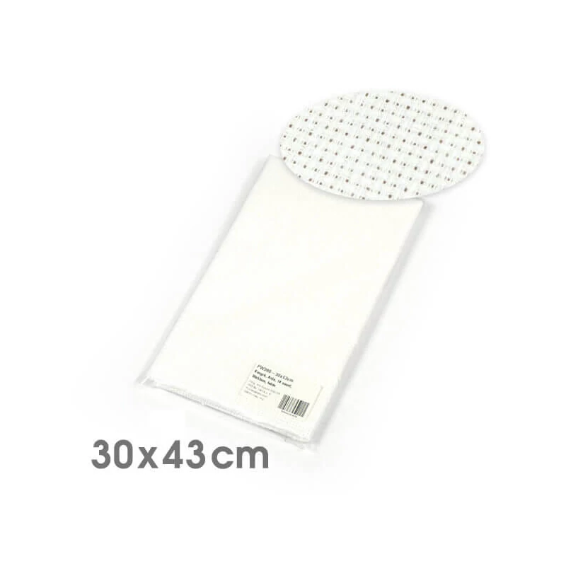 Kongré, Aida Pânză pentru broderie  cu punct în cruce, 14 count - alb, 30x43 cm