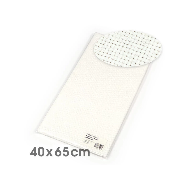 Kongré, Aida Pânză pentru broderie  cu punct în cruce, 14 count - alb, 40x65 cm
