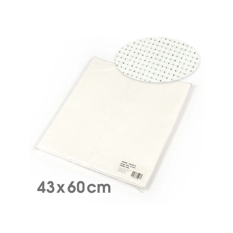 Kongré, Aida Pânză pentru broderie  cu punct în cruce, 14 count - alb, 43x60 cm