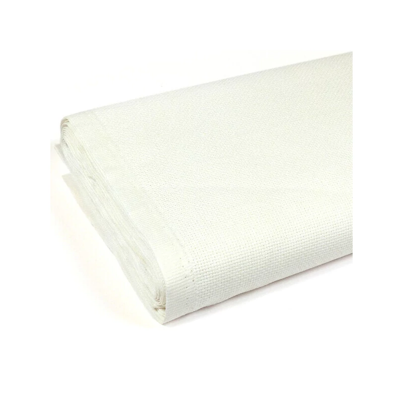 Kongré, Aida Pânză pentru broderie cu punct în cruce , 14 count, 130 cm lățime - alb, 10 cm