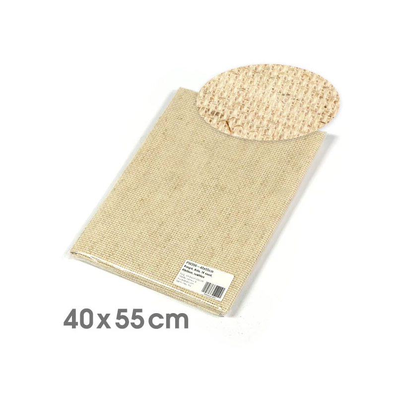 Kongré, Aida Pânză pentru broderie  cu punct în cruce, 14 count - rustic, 40x55 cm
