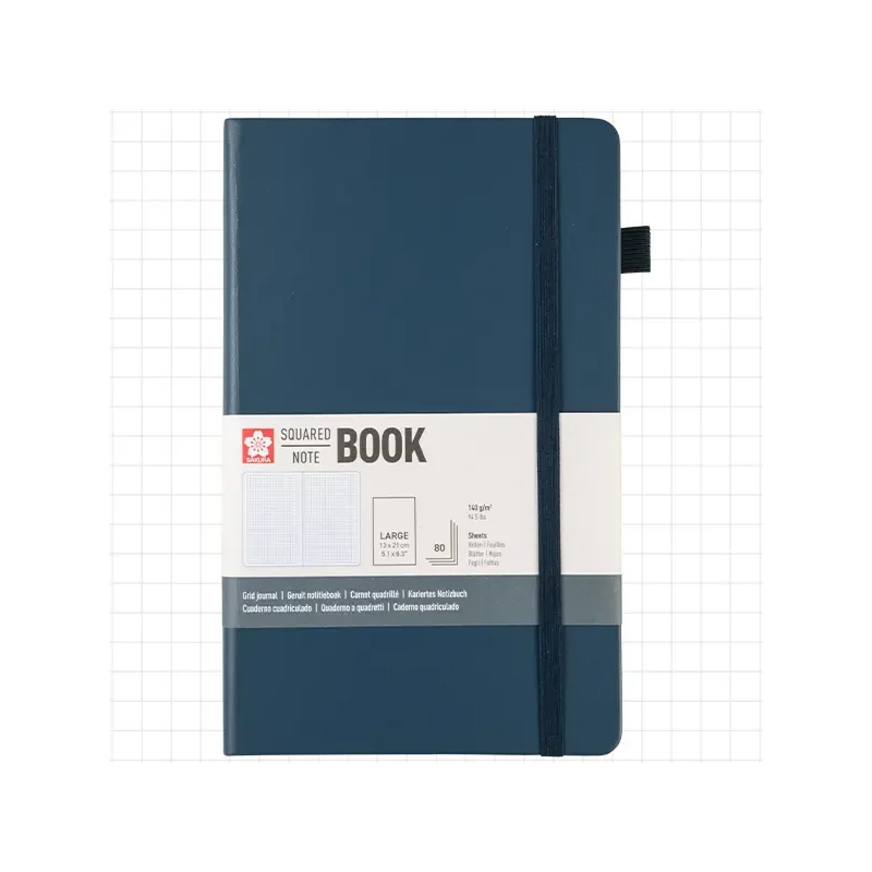 Caiet de notițe Sakura Squared - 13x21 cm, deep indigo