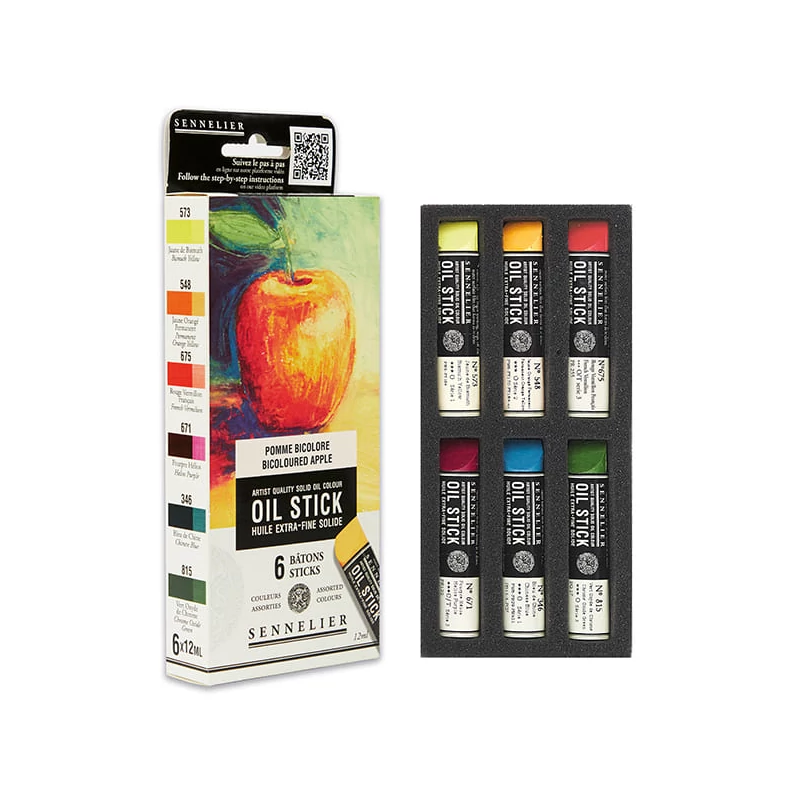 Sennelier Oil Stick Culori ulei, sub formă de baton Set - 6x12 ml, bicoloured apple
