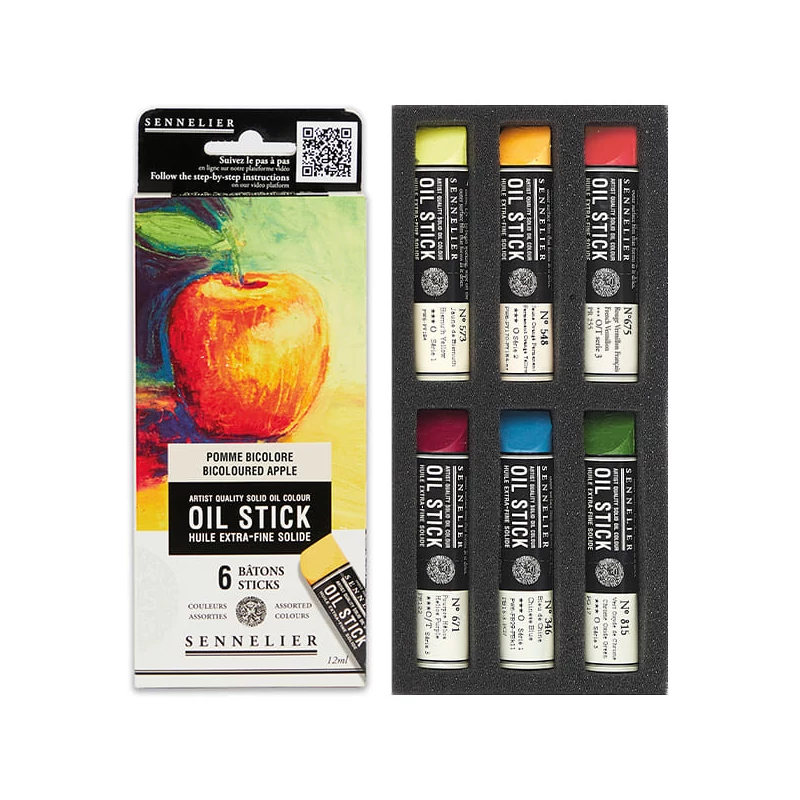 Sennelier Oil Stick Culori ulei, sub formă de baton Set - 6x12 ml, bicoloured apple