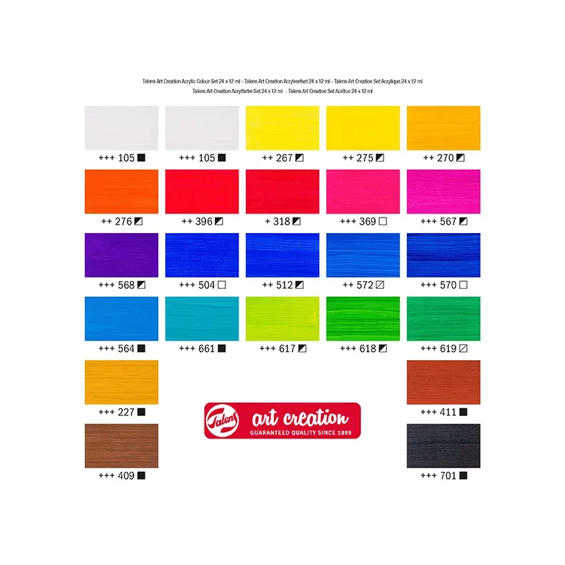Set de vopsele acrilice Talens Art Creation - 24x12 ml