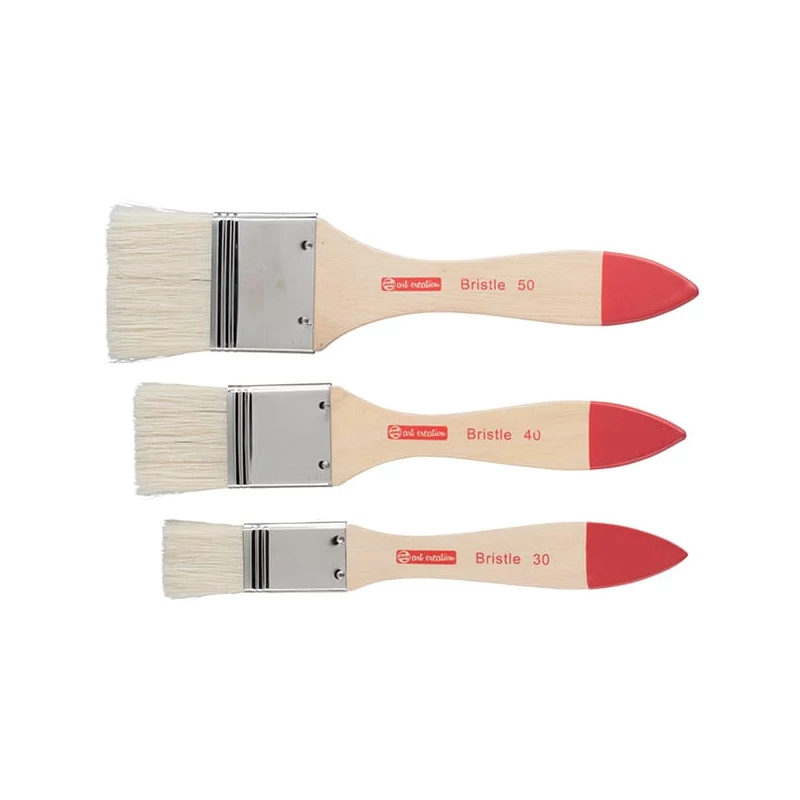Set de pensule Talens Art Creation Bristle - grund/lac, peri, 3 buc (30-40-50 mm)