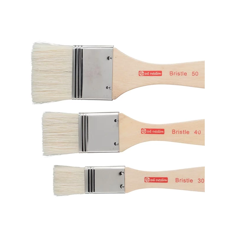 Set de pensule Talens Art Creation Bristle - grund/lac, peri, 3 buc (30-40-50 mm)