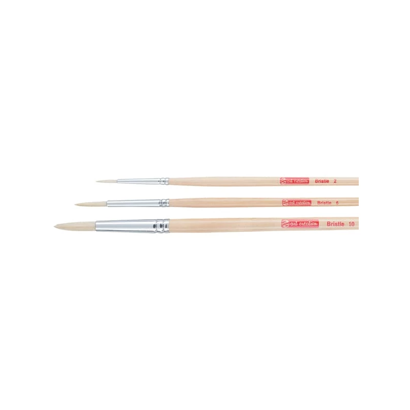 Set de pensule Talens Art Creation Bristle - rotund, cu peri, 3 buc (2-6-10)
