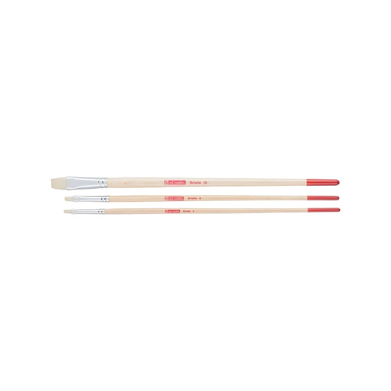 Set de pensule Talens Art Creation Bristle - plat, cu peri, 3 buc (4-8-16)
