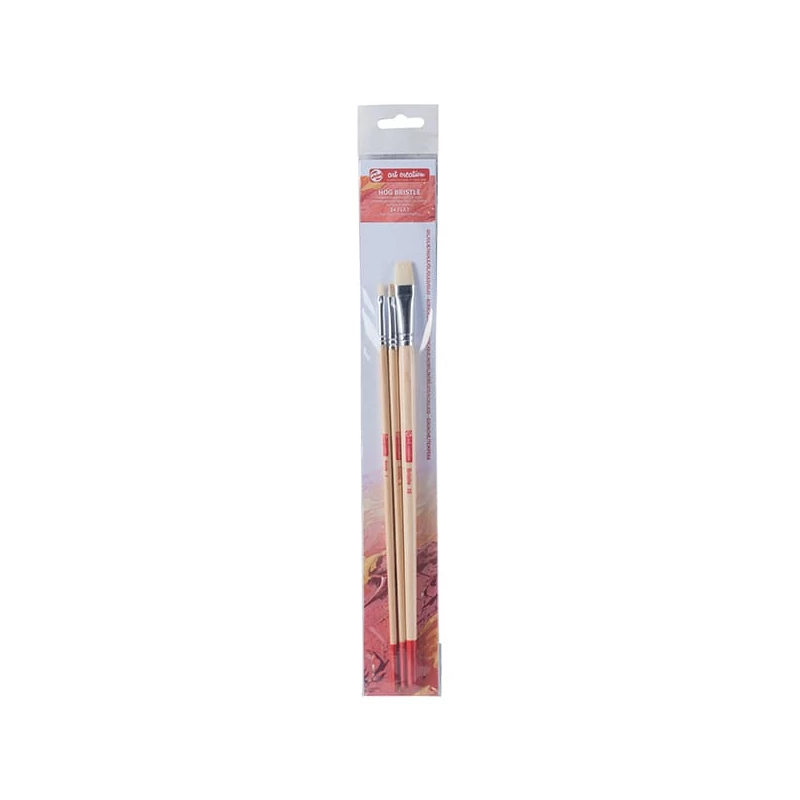 Set de pensule Talens Art Creation Bristle - plat, cu peri, 3 buc (4-8-16)