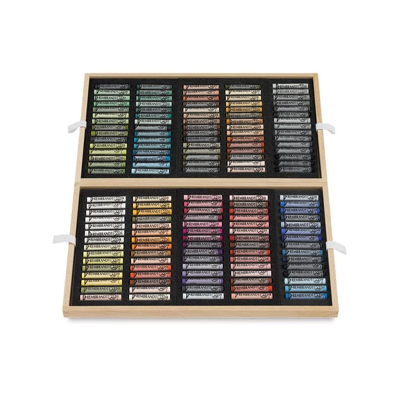 Set crete pastel uscat Rembrandt - 150 buc, cutie din lemn
