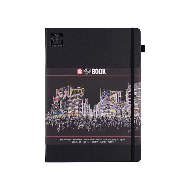 Sakura Sketch/note book caiet de schițe  hârtie neagră - A4