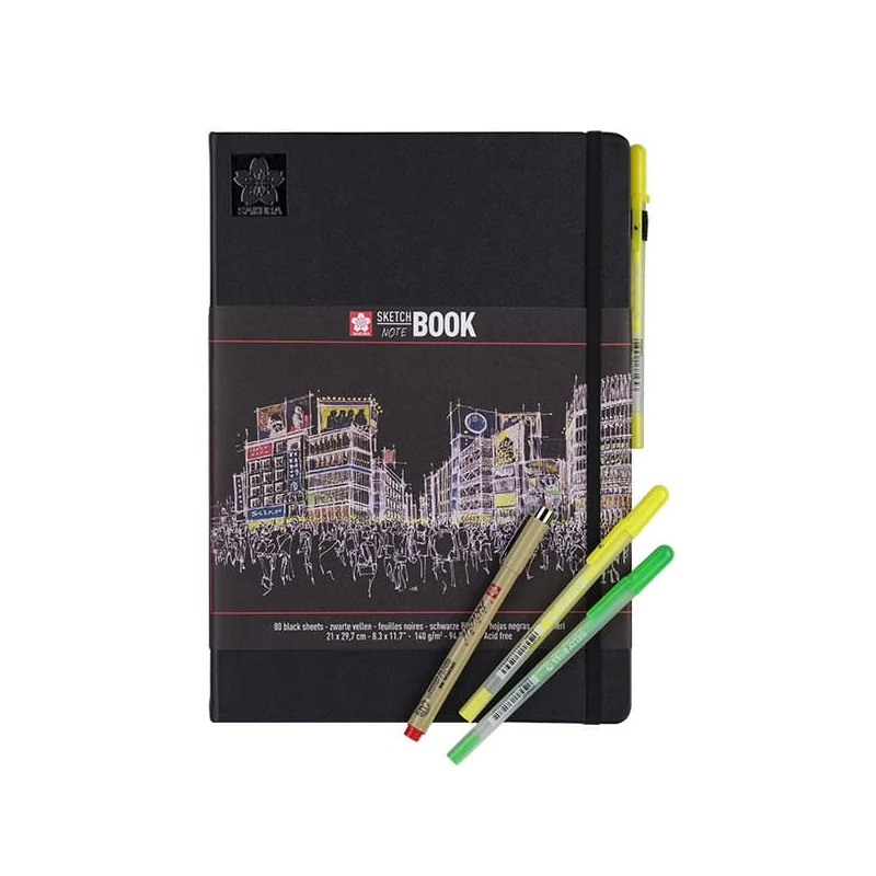 Sakura Sketch/note book caiet de schițe  hârtie neagră - A4