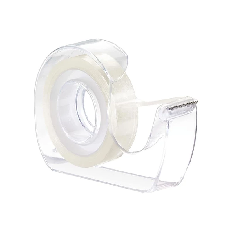 Tesa 57912 Tesafilm bandă adezivă cu două fețe cu dozator de unică folosință, 12 mm x 7,5 m