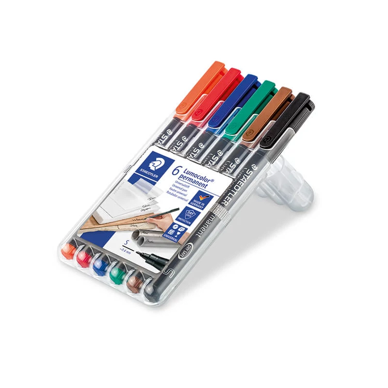 Marker cu alcool în set, Staedtler, Lumocolor, 0,4mm - 6buc