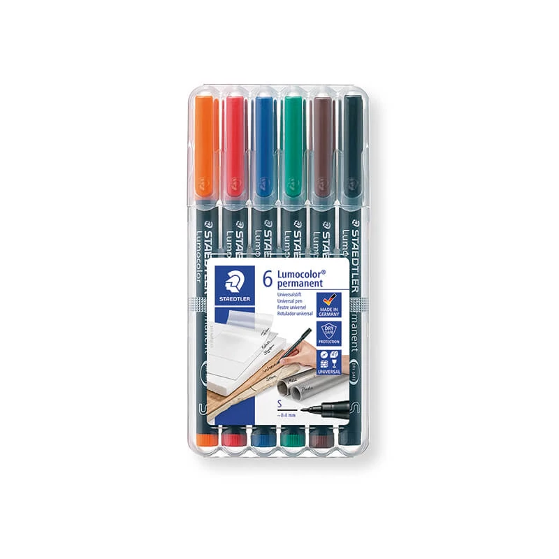 Marker cu alcool în set, Staedtler, Lumocolor, 0,4mm - 6buc