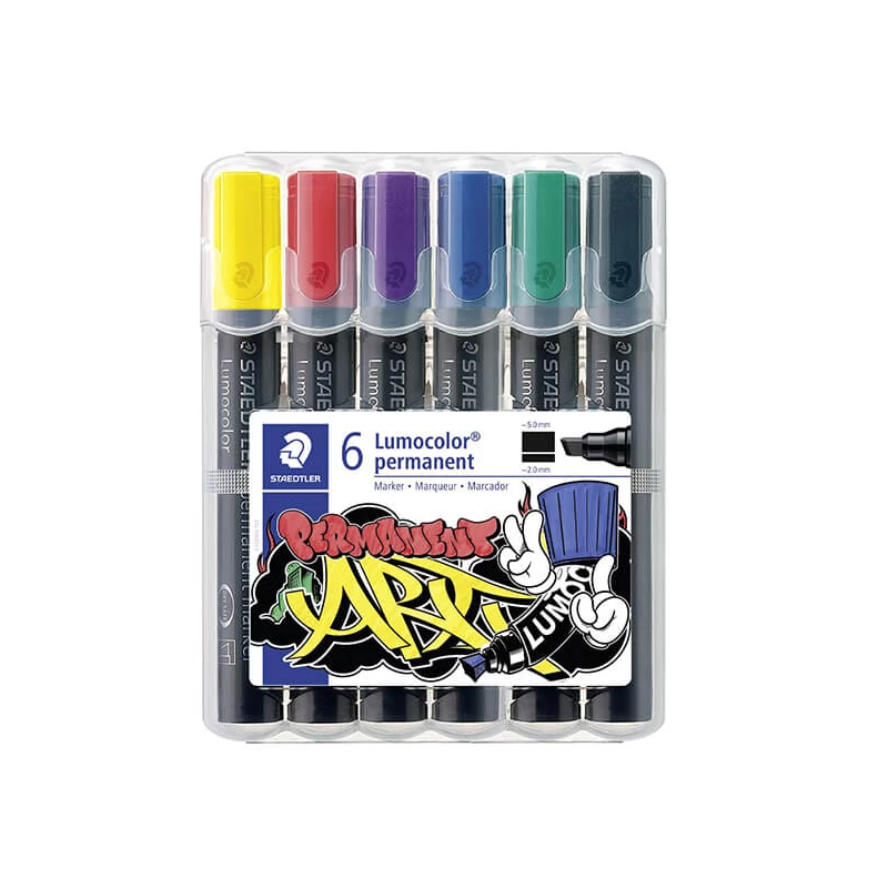 Marker cu alcool în set, Staedtler, Lumocolor Art, 2-5mm - 6buc