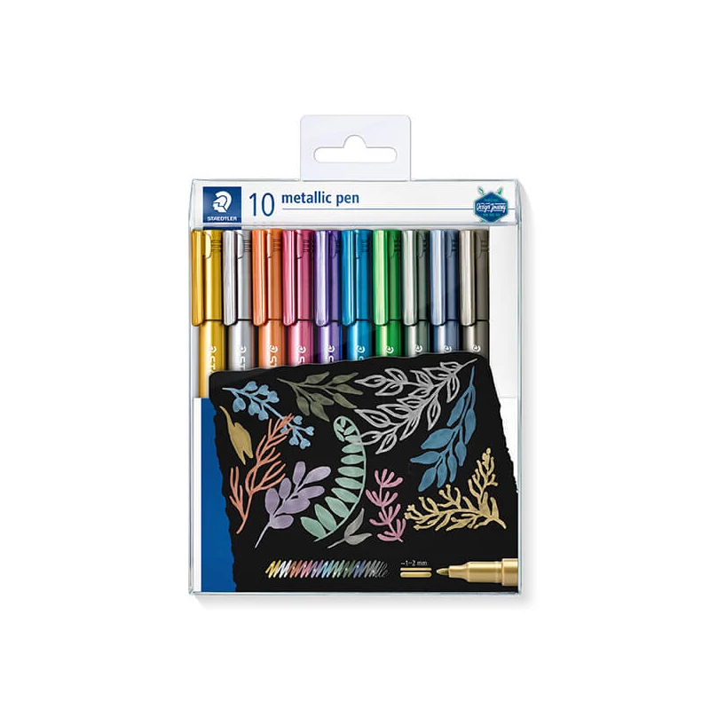 Dekormarker în set, Staedtler, Design Journey, 1-2mm, metalizat - 10 buc