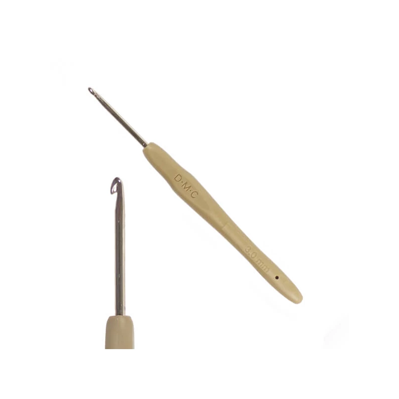 Croșetă ergonomică cu mâner din silicon  DMC - 3 mm