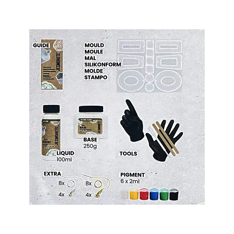 Set rășină acrilică Jesmonite Starter Kit - cercei, Micro-3