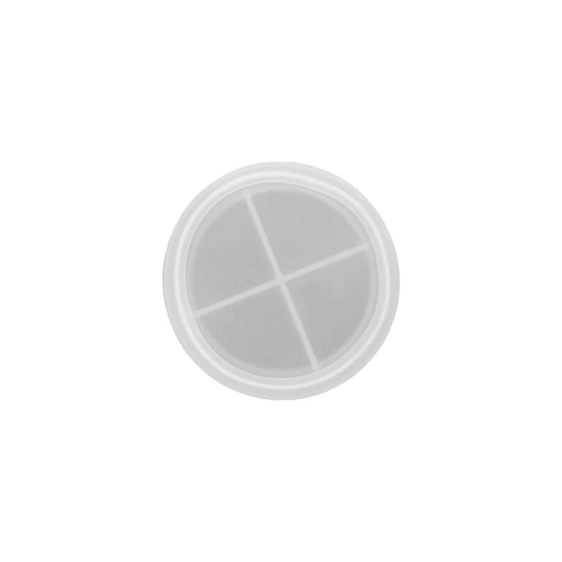 Matriță   Jesmonite din silicon pentru răsină acrilică și sintetică - rotundă, șaibă cu ramă, 10 cm