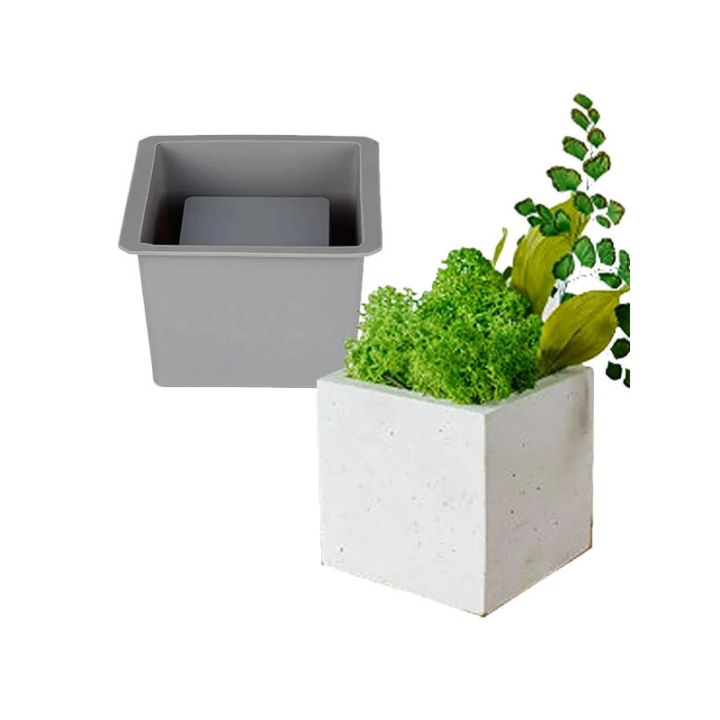 Matriță din silicon Jesmonite pentru răsină acrilică și sintetică - ghiveci pătrat, 9x9x6,5 cm