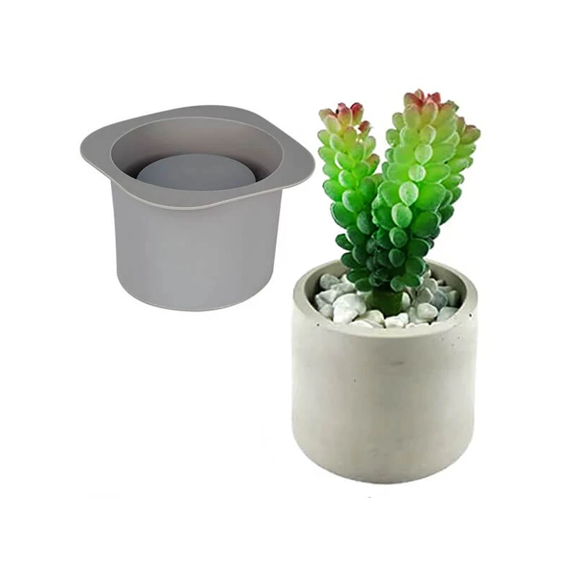 Matriță  Jesmonite silicon pentru răsină acrilică și sintetică - ghiveci rotund, 10x6,8 cm